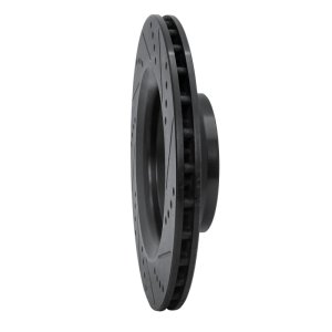 Audi TTS Quattro Brake Rotor (1) - Rear Left - R1 Concepts - Drilled & Slotted - Black - `08-`15